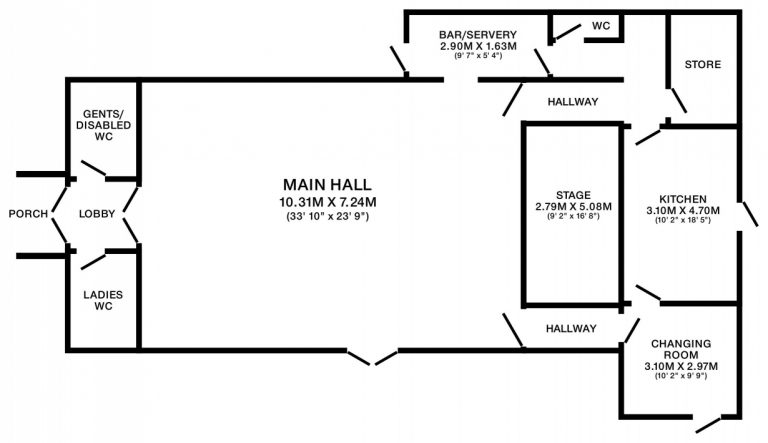 Chetnole Village Hall plan